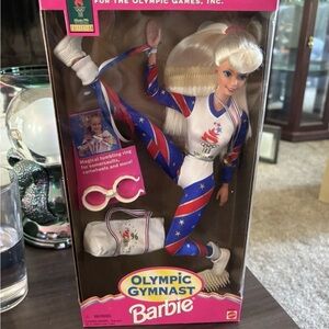 Barbie Olympic Gymnast Doll in White and Blue Vintage 1996 NIB